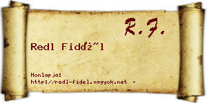 Redl Fidél névjegykártya